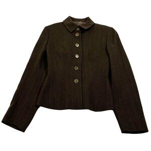 Giorgio Armani Pinstripe Blazer Jacket in Espresso